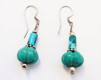 Turquoise Earrings, Southwestern Earrings, Turquoise Sterling Silver Earrings, Women's Earrings