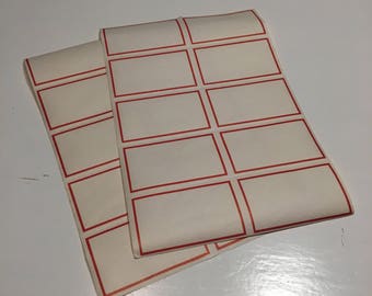Vintage 2 sheets of red gummed labels