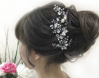 Bridal Hair Pin Wedding Bobby Pin Beaded Hair Piece Barrettes For Brides Beaded Headpiece Wedding Hair Pin Pearl Hair Pin Bridal Accessories