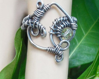 Silver wire wrap ring, wire ring, wire wrapped jewelry, boho rings, unique rings, bohemian rings, size 7.5 ring, wire wrapped ring