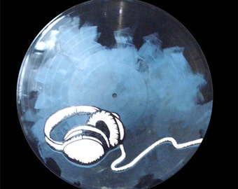 Phone Call (Original Painting, Vinyl Records, Framed)