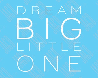 Dream Big Poster Print - Blue with White (11"x14")