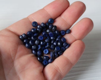SALE Tiny up cycled dark blue coconut heishi beads
