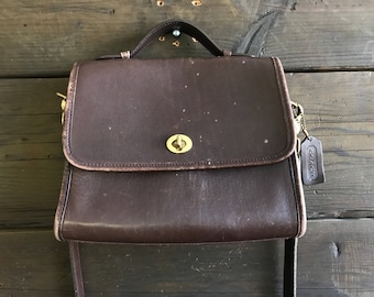 Vintage 90s Coach Leather Crossbody Bag