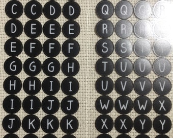 Two Sheets Of Vintage Vinyl Typewriter Letter Stickers, Scrapbook, Junk Journals, Making Words, Initials,