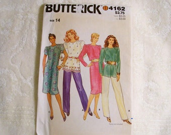 Butterick Pattern - 4162 - Misses Tunic & Dress - Size 14 - Factory Fold, Uncut Pattern