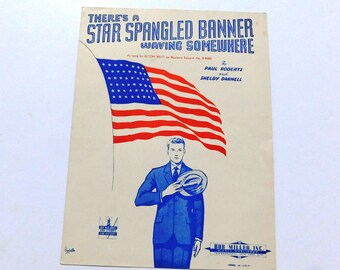 Patriotic Art Print Fourth of July Decor Star Spangled