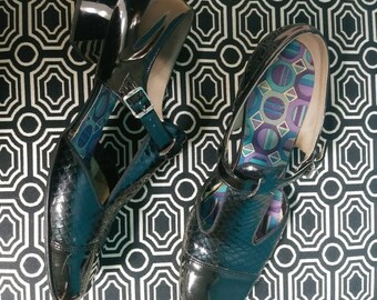 60's T-strap patent leather Mary Janes.