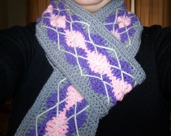 Crochet Argyle Scarf PDF Pattern