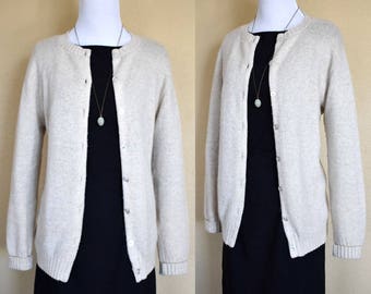 Cream Wool Cardigan / Wool Sweater / Vintage Wool Sweater / Vintage Wool Cardigan / 1960s Cardigan / 60s Cardigan / Small Medium