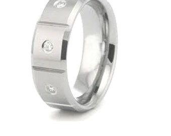 Men's Stainless Steel Wedding Band Engagement Ring