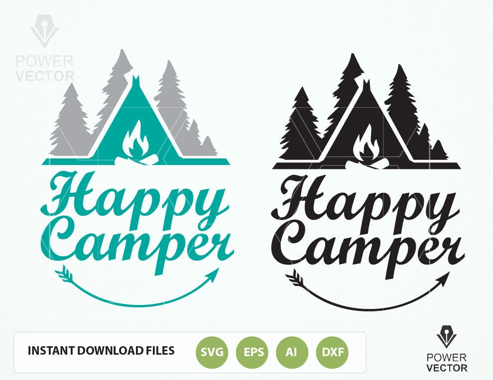 Happy Camper Svg Eps Png Dxf. Happy Camper Vinyl Tshirt