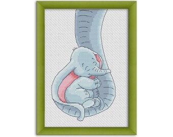 PDF Cross Stitch Pattern "Disney Dumbo baby elephant" Instant Download