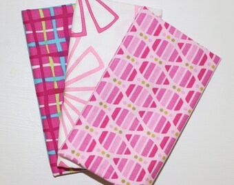 3 Fat Quarters - Pink - Cotton Fabric