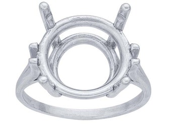 Sterling Silver ReadySet 14mm Round Ring Mounting