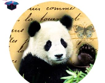 1 cabochon clear 18 mm panda theme
