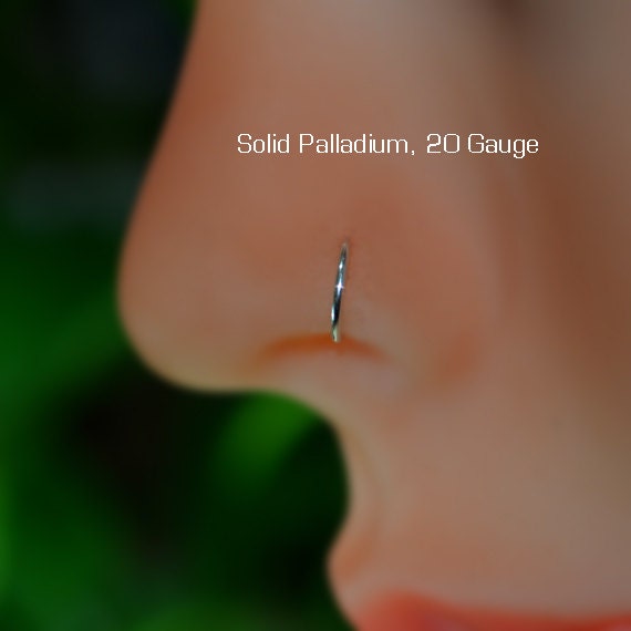 Small Nose Ring - Solid Palladium Nose Hoop - Tragus Earring - Cartilage Hoop - Forward Helix Earring - Septum Ring - Nose Piercing 20 gauge
