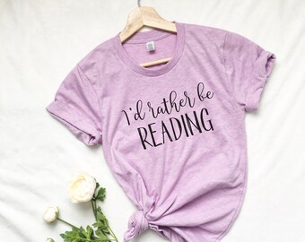 I'd Rather Be Reading, Bella Canvas Unisex Crewneck, Reading shirt, book lover shirt, book lover gift, book shirt, teacher tshirt, book tee