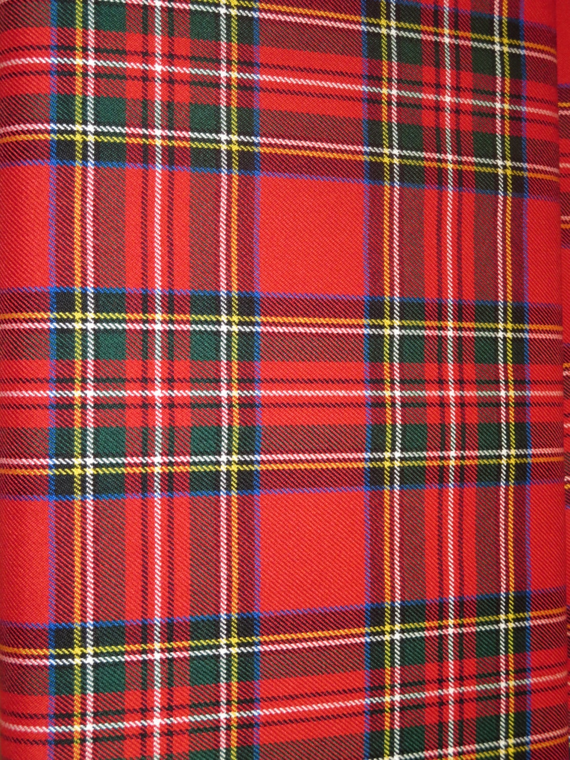 Sale by 5 Yards Red Royal Stewart Tartan Fabric Viscose poly