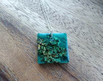 Square resin necklace