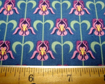 Teal Floral Cotton Called Tennessee Iris by In The Beginning Fabrics