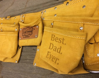 Cadeaux fête des pères pour le papa - ceinture outil personnalisé fête des pères - Best Dad Ever - Suede cuir personnalisé Toolbelt