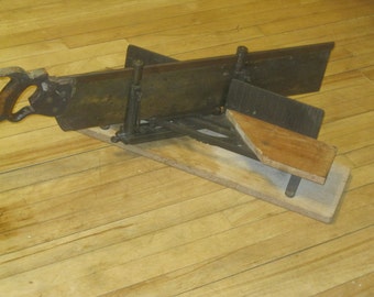 SALE!! Antique Miter Saw ,Disston Back Saw , Millers Falls Miter Box , 1896 - 1917 Disston Saw