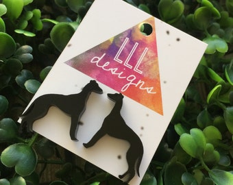 Super Cute Laser Cut Greyhound Earrings - Studs. I love Greyhounds. Greyhounds Rock. I love my Greyhound. Quirky Earrings. Fun Earrings.