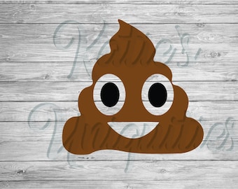Poop Emoji Emoticon SVG PNG DXF Digital File for use with Cutting Machines Cricut Explore Cameo Silhouette
