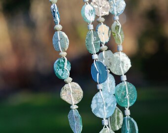 Ancient Glass Beads Strand, Oblong or Round Shaped Silk Road Ancient Roman Glass Beads, One Bead Strand kbdesignsetc