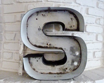 Industrial Salvaged Vintage Letter S