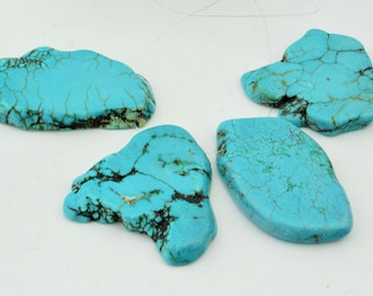 10pc Chunky Turquoise Slab Loose Beads