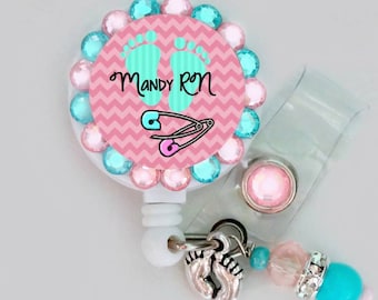 Labor and Delivery Nurse ID badge reel (E14)
