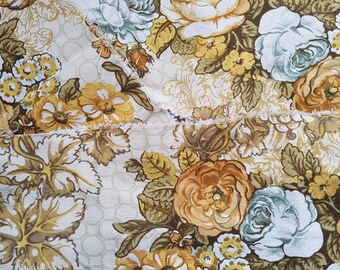 3 pieces of vintage floral fabric
