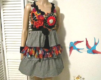Upcycled Dress, Upcycled cotton dress, Recycled cotton dress, Size S