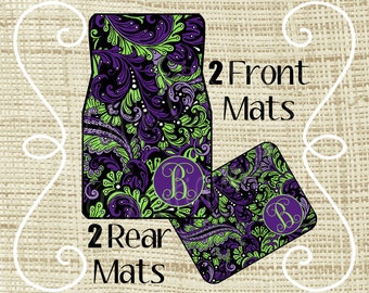 Personalized Car Mats, Car Mats, Custom Car Mat, Monogram Car Mat, New Driver Gift, Car Floor Mats, Car Accessories, Sweet 16 Gift, Paisley