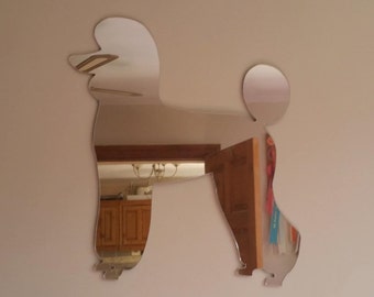 Silver Acrylic (Perspex) Poodle Mirror