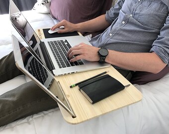 Pilot LapDesk | iSkelter | For Your Arm Chair, Lap, & Sofa - Bamboo Laptop MacBook Deskspace - Universal Lap Desk Mousepad Modern Mobile