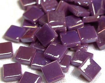 12mm (1/2") Deep Purple Pearlized Recycled Glass Square Mosaic Tiles//Mosaic Supplies//Craft Supplies