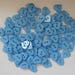 100 x Acrylic Baby Blue Love Heart Shaped Beads 2 Hole Buttons 16x16mm