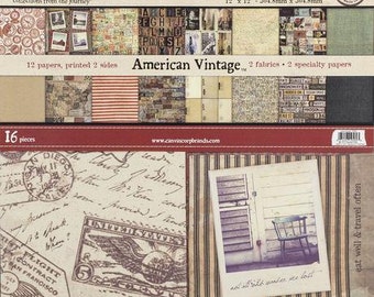 MIXED MEDIA PAD, American Vintage Mixed Media Pad, 7 Gypsies Pad, Travel Theme Card Stock, 7 Gypsies, Vintage Card Stock, America Travel