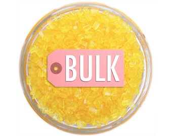 Yellow Chunky Sugar BULK (1lb) - bright yellow sugar crystals sprinkles for decorating cupcakes, cakes, cakepops, and cookies