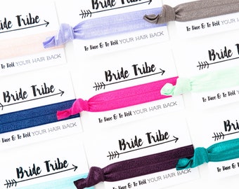 CHOOSE YOUR COLORS Bride Tribe Bachelorette Hair Tie Favors | Bride Tribe Hair Tie Favors, Custom Color Bachelorette Party Hair Tie Favors