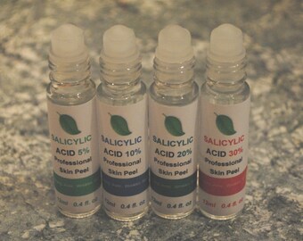 Roll-On Salicylic Acid Skin Peel BHA - Exfoliant, Acne Treatment, Blackheads – your choice of %