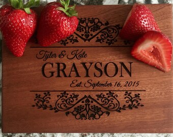 Personalized Beautiful 6x8 Mahogany Cutting Board