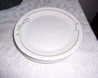 Syracuse China Syralite 12C Blue And Pink Floral 4 Dinner Plates Restaurant Ware 9-3/4" Wide - Free Shipping