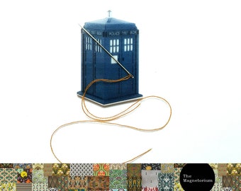 Doctor Who, Tardis Needle Minder, Needle Keeper, Needle Nanny, Needle Holder, Needleminder, Needlepoint, Needle Minders