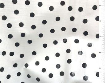 Black Dot Oilcloth, Fabric By The Yard
