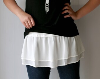 TC- Chiffon Ruffle Top Extender *Style C* 3 colors 6 sizes, S-4XL