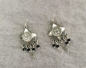silver plated dangle earrings